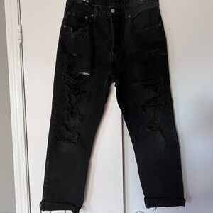 Levi's 501 Black Distressed Women’s Jeans